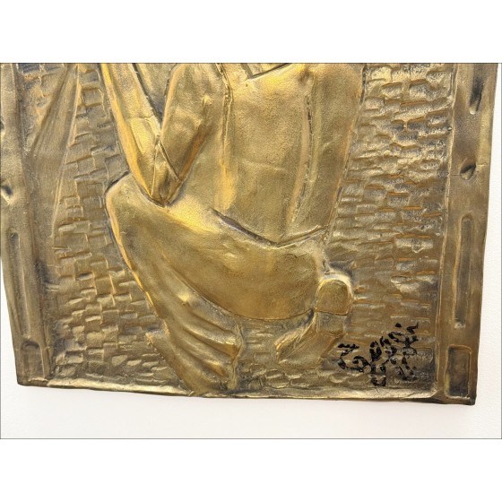 Louis Toffoli: Original-Baseliefrelief in Bronze "The Marschall-Ferrant" 64x51cm - 1986