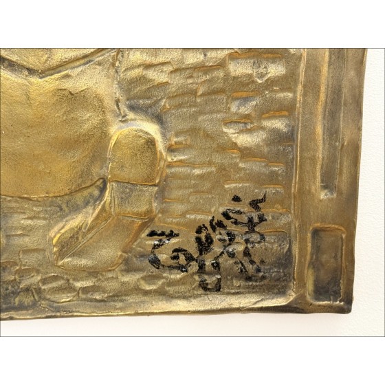 Louis Toffoli: Original-Baseliefrelief in Bronze "The Marschall-Ferrant" 64x51cm - 1986