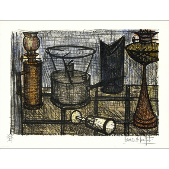 Bernard Buffet "Lampada da petrolio" 1954 - Litografia firmata originale