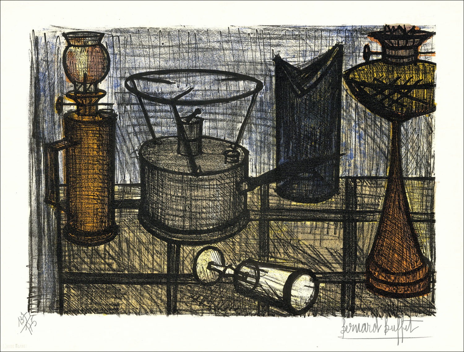 Bernard Buffet "Petrolleuchte" 1954 - Originalsignierte Lithographie