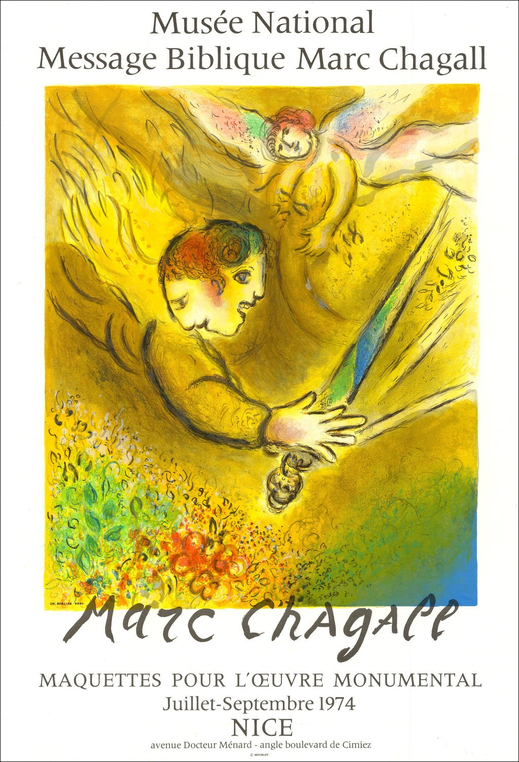 "Exposición "Museo Nacional, Niza" de Marc Chagall 1974 Litografía 
