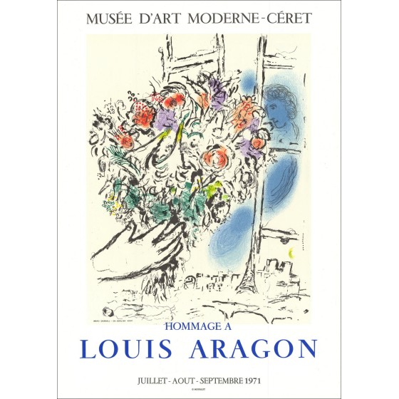 Marc Chagall Lithographie 1971 - Tribut an Aragon, Originalausgabe zum Verkauf