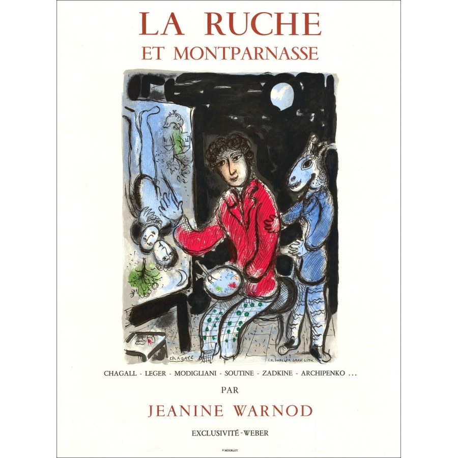 "Exposition La Ruche et Montparnasse" par Marc Chagall - Lithographie Originale