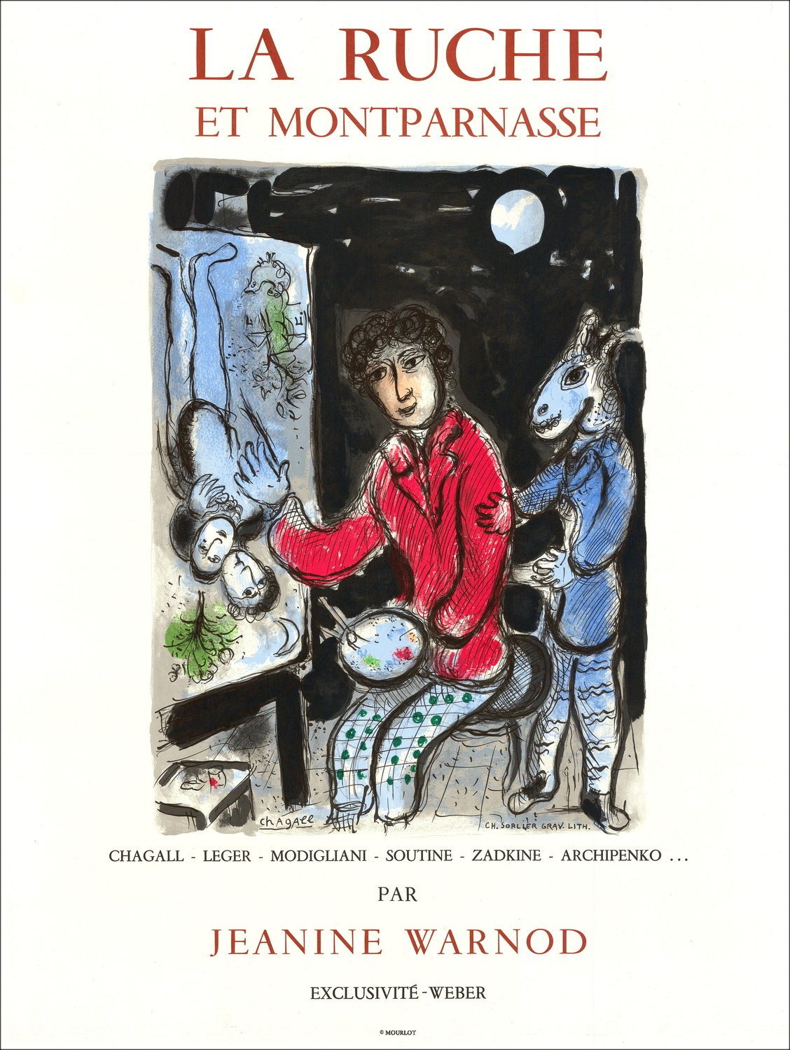 "Exposición "La Ruche et Montparnasse" de Marc Chagall - Litografía original