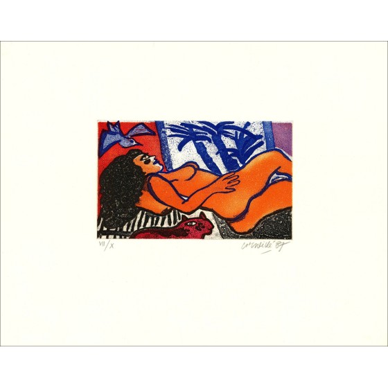 "Tropical Woman" 1987 by Guillaume Corneille - Aquatint Etching