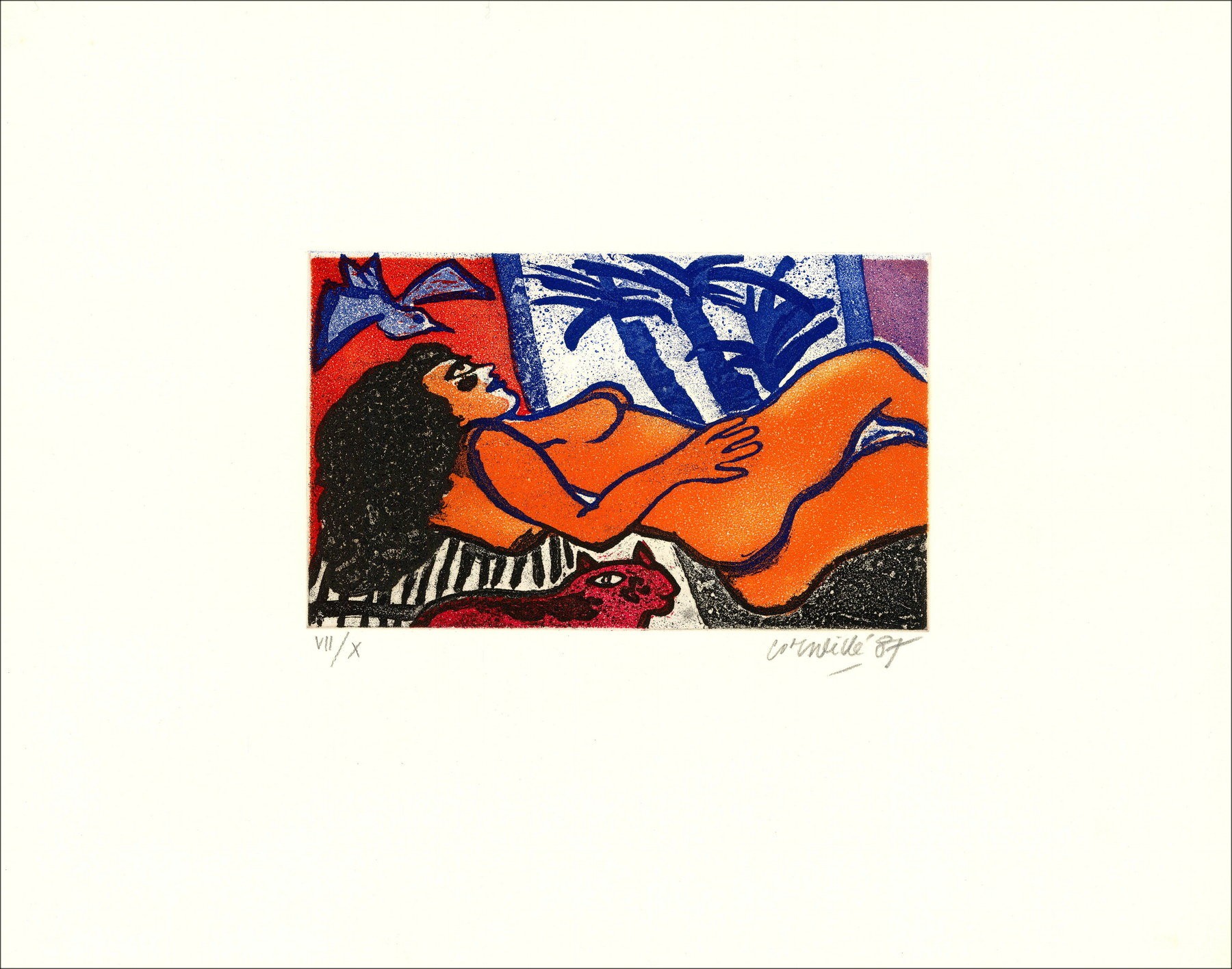 "Donna Tropicale" 1987 di Guillaume Corneille - Acquaforte