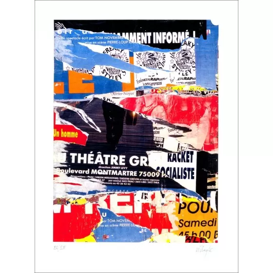 Jacques Villeglé "SAINT-SÉVERIN - SAINT-JACQUES" 2020 - Lithographie Signée Limitée