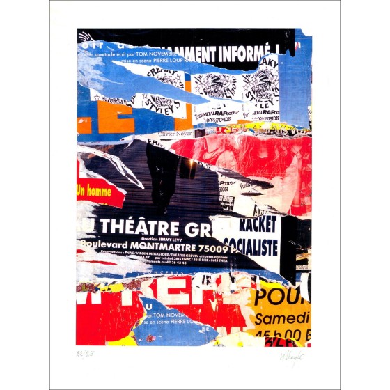 Jacques Villeglé "SAINT-SÉVERIN - SAINT-JACQUES" 2020 - Litografía Signed Limited