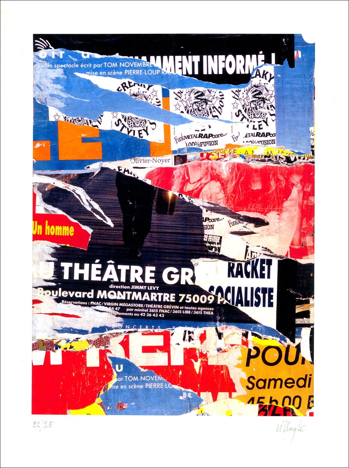 Jacques Villglé "Saint-Séverin - Saint-Jacques" 2020 - Lithografie ondertekend beperkt