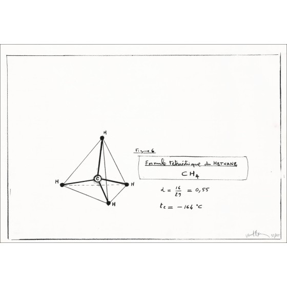"Abbildung 6, Methan" von Bernar Venet 1966 - signierter ScreenPrint