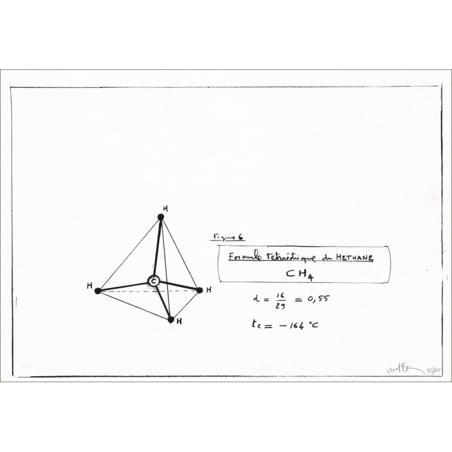 "Figure 6, METHANE" by Bernar Venet 1966 - Signed screen printing