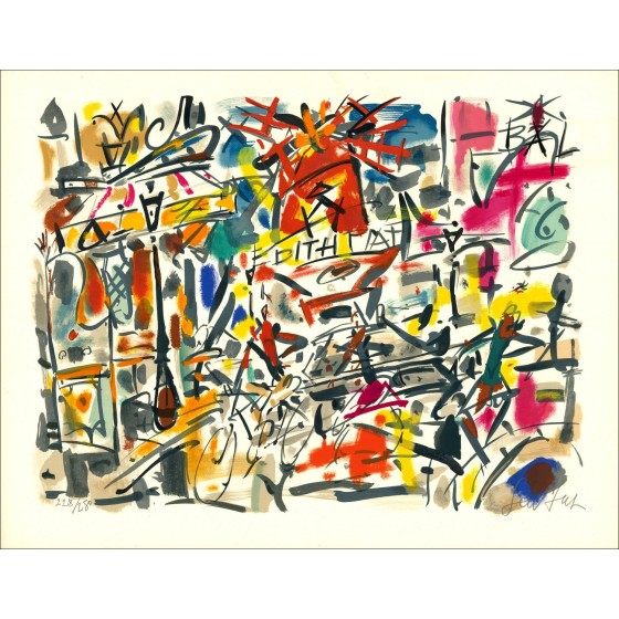 Gen Paolo "Moulin Rouge, Edith Piaf" 1965 - Litografia firmata in vendita