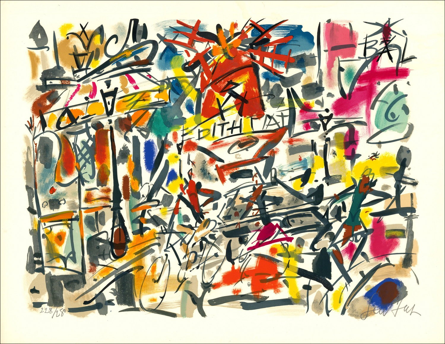 Gen Paolo "Moulin Rouge, Edith Piaf" 1965 - Litografia firmata in vendita