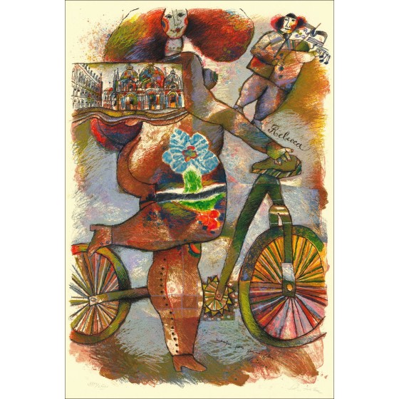 "Rebecca" de Théo Tobiasse - Litografía original Gauffled para la venta