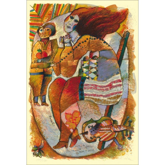 "Sarah" uit Theo Tobiasasse - reliëf en ondertekende lithografie, beperkte editie