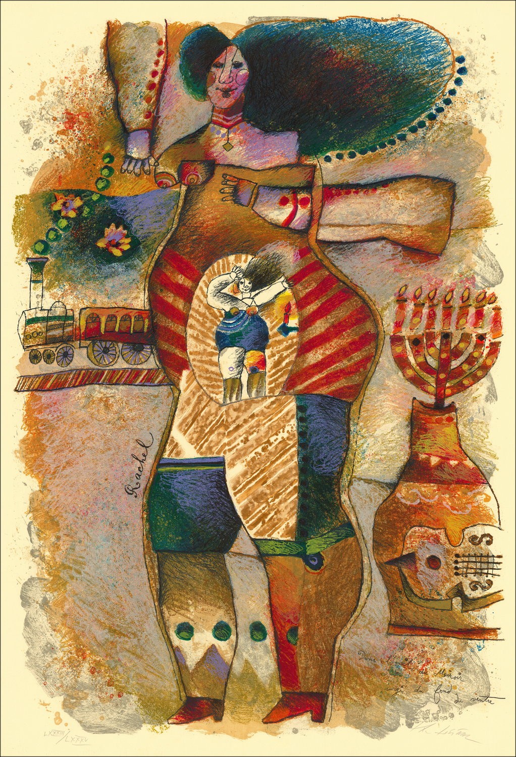 "Rachel" von Theo Tobiasse - Originalgeprägte Lithographie zum Sammeln
