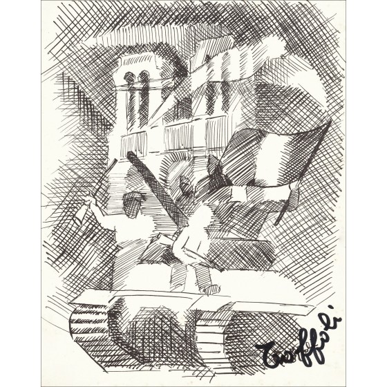 Louis Toffoli - Litografia "L'evento" 27x21cm - 1963