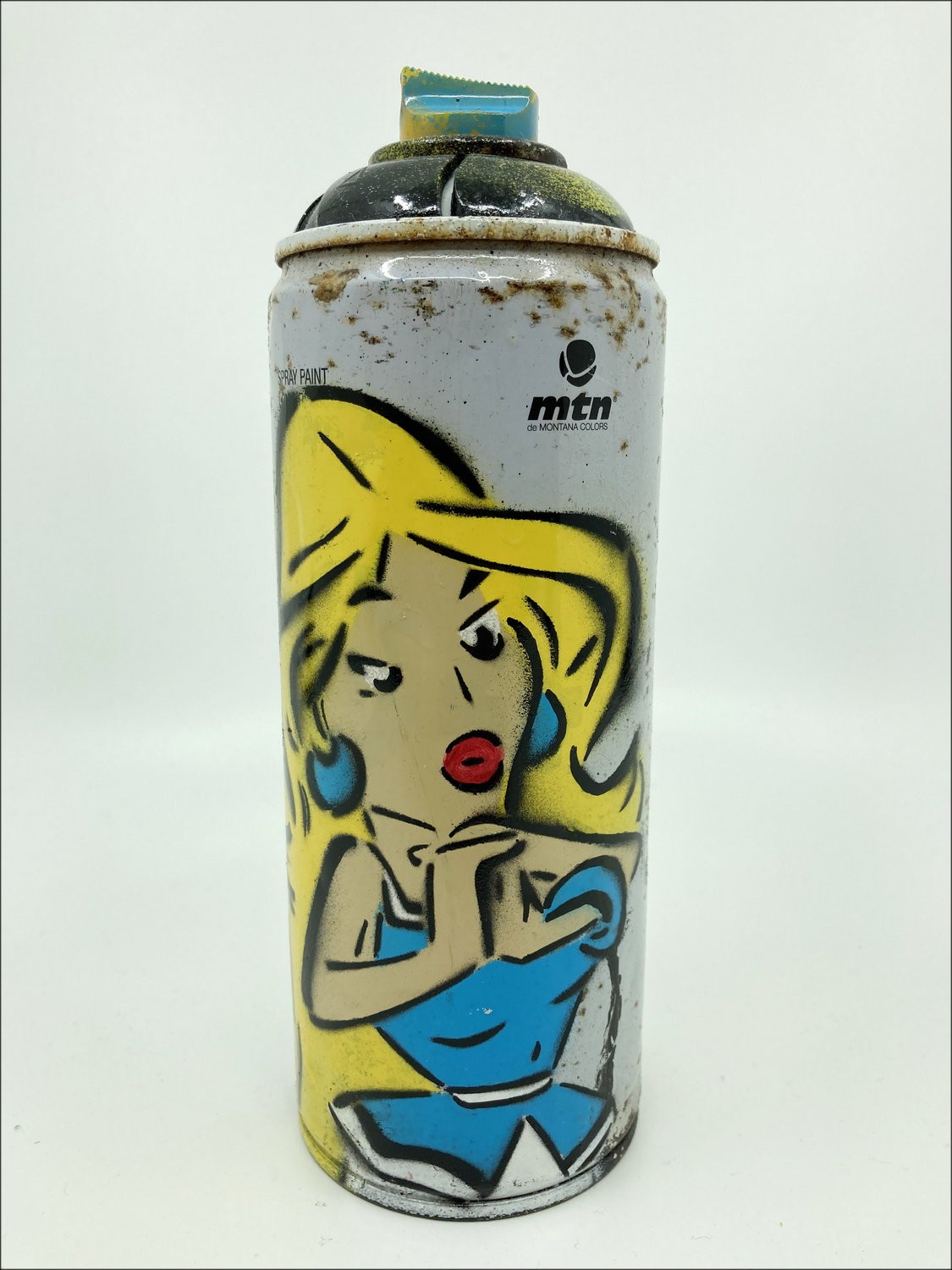 Falbala de DEZACHE une Peinture sur bombe aérosol usagée
