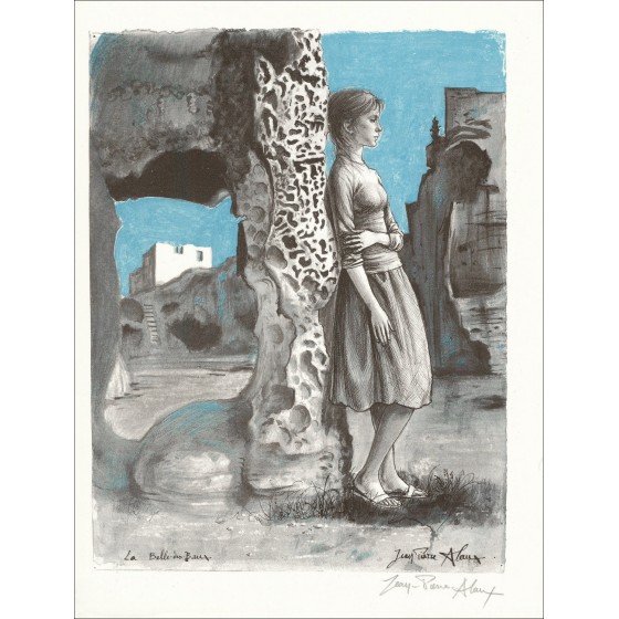 Jean-Pierre Alaux - Originele litho "De schoonheid van Baux" 32x25cm