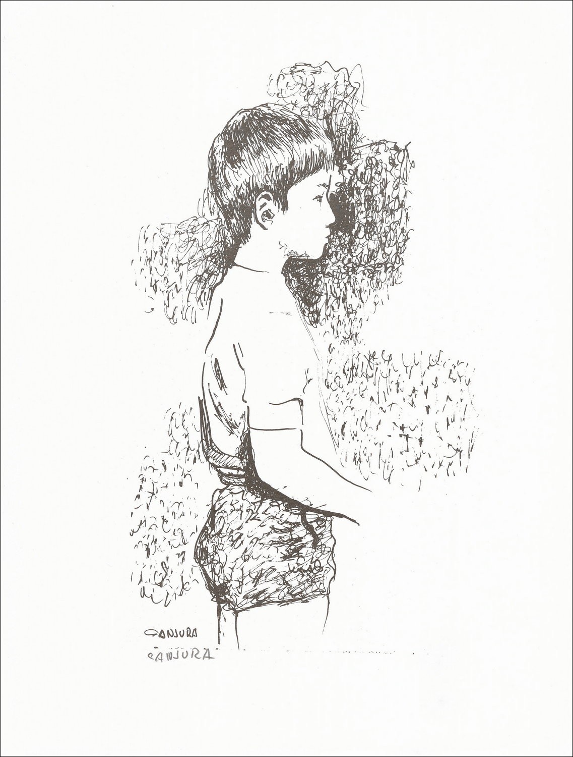 "Le Garçon" par Noé Canjura 1966 - Lithographie Originale Signée