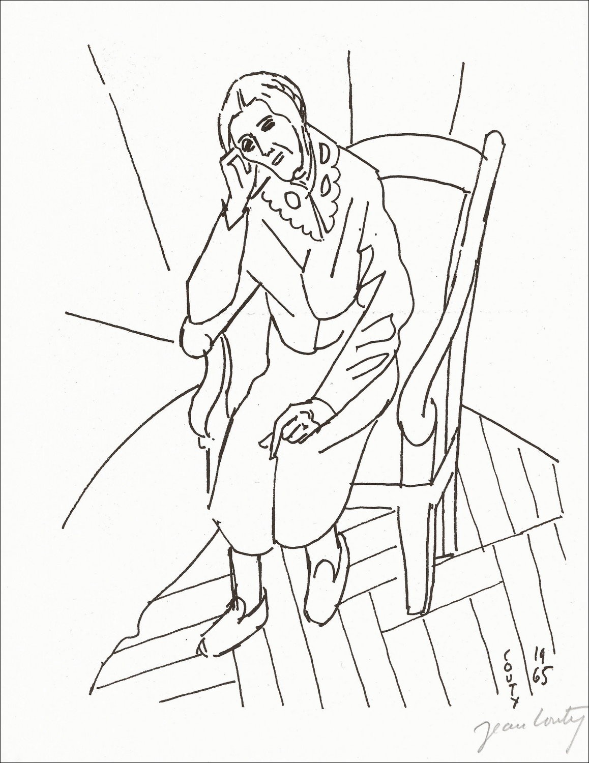 "The Lady" van Jean Couty 1966 - Estampe Ondertekend en gecertificeerd