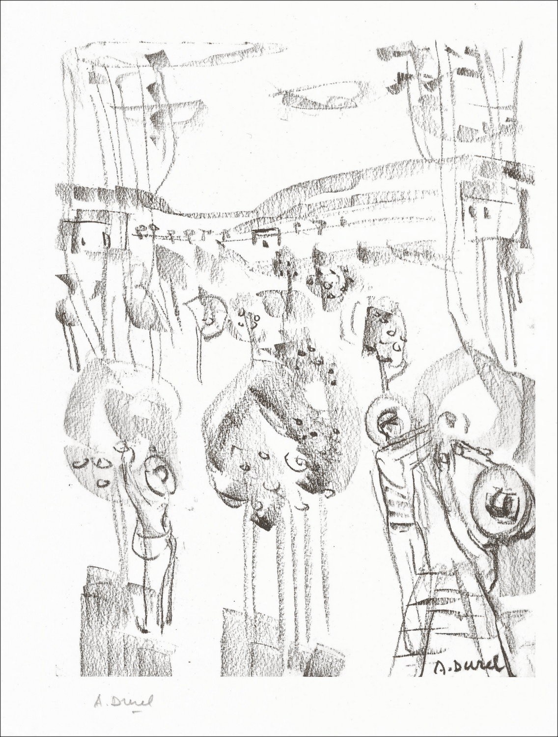 "La campagna" di Auguste Durel 1966 - Stampa autentica