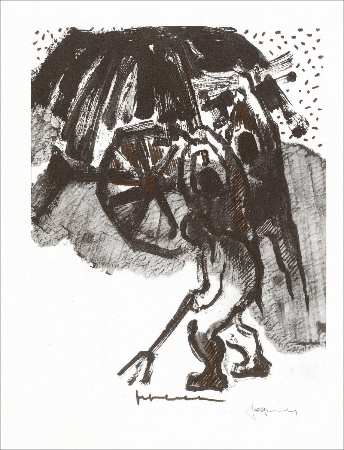 "Agricoltori" di JEF friboulet 1966 - Litografia firmata