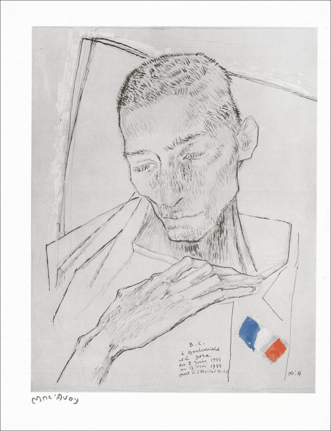 "Ritratto" di Édouard Mac'Avoy 1966 - Stampa firmata e controfilata