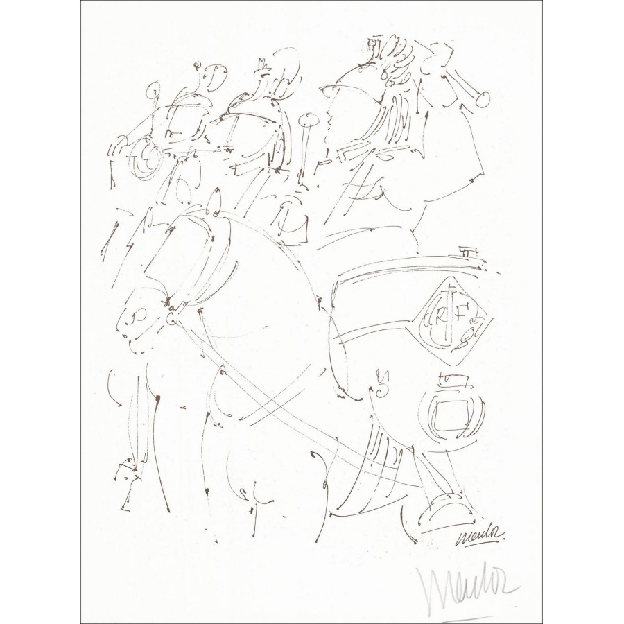Blasco MENTOR - Lithograph "The Horsemen" 32x25cm