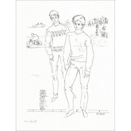 "Ragazzi" di Lucien P. Moretti 1966 - Litografia firmata