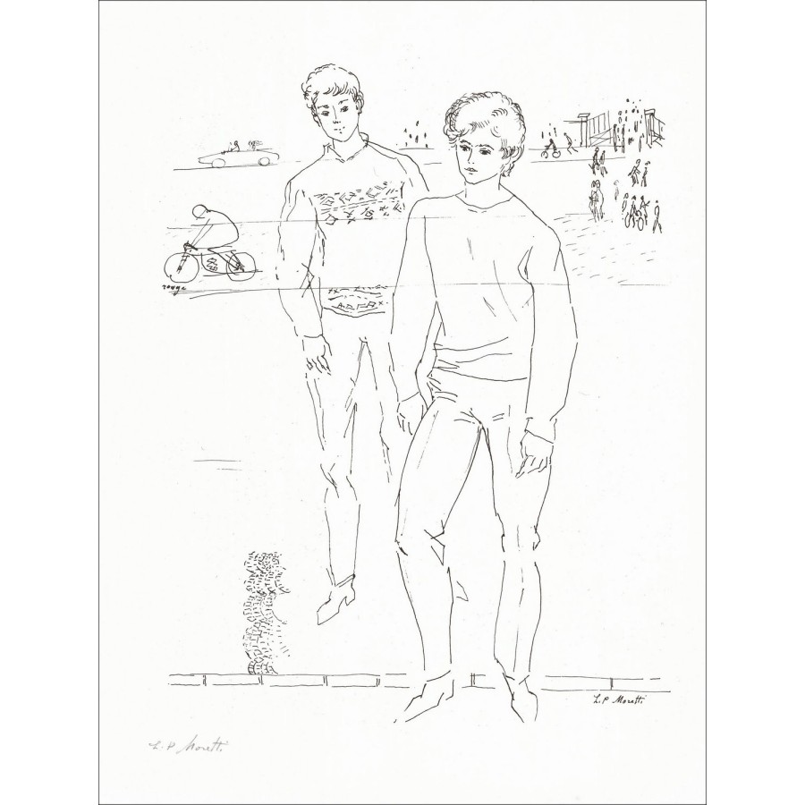 "Ragazzi" di Lucien P. Moretti 1966 - Litografia firmata