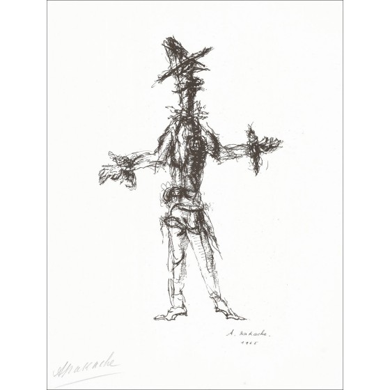 "Cowboy" di Armand Nakache 1966 - Litografia autentica firmata