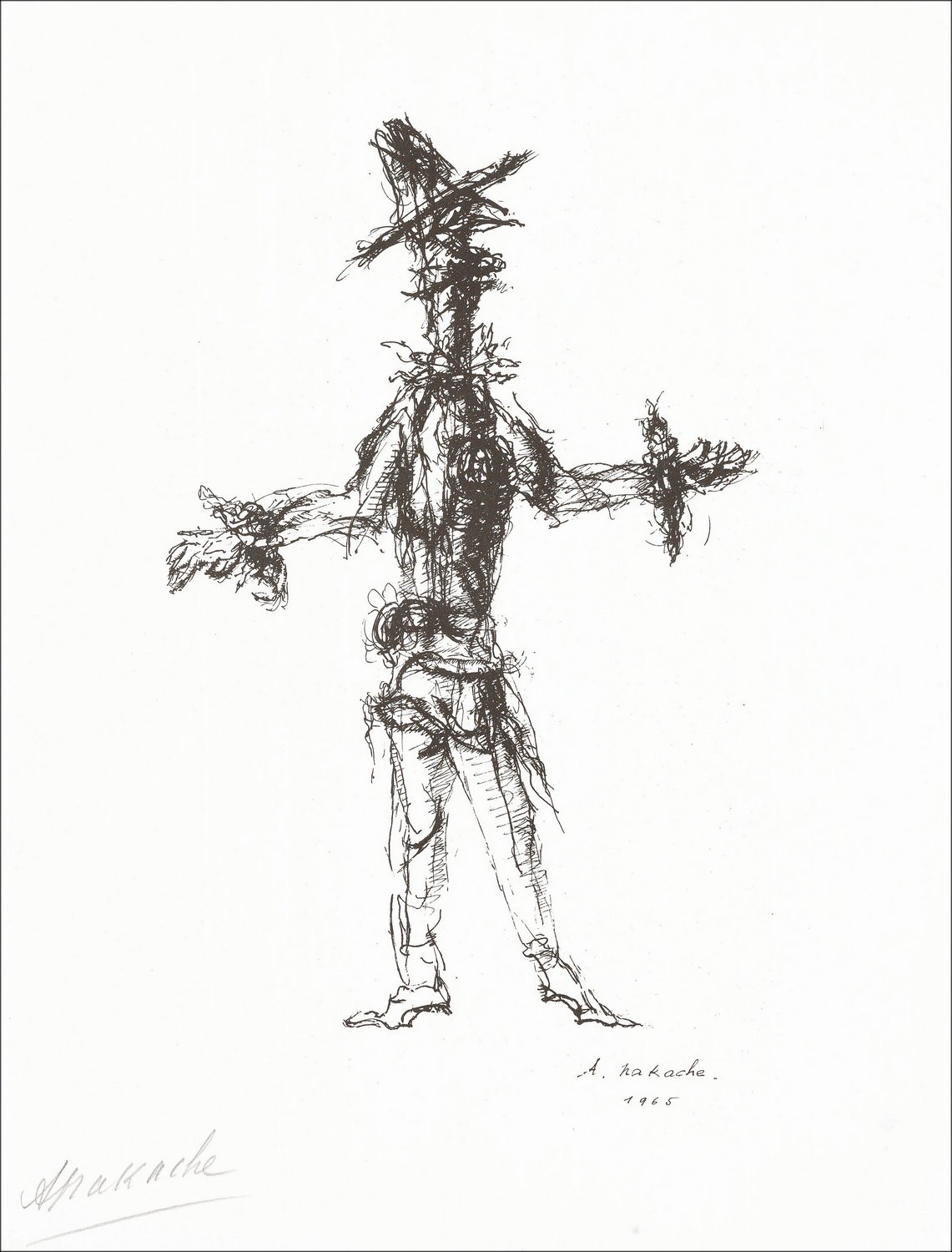 "Cowboy" door Armand Nakache 1966 - Authentieke lithografie ondertekend