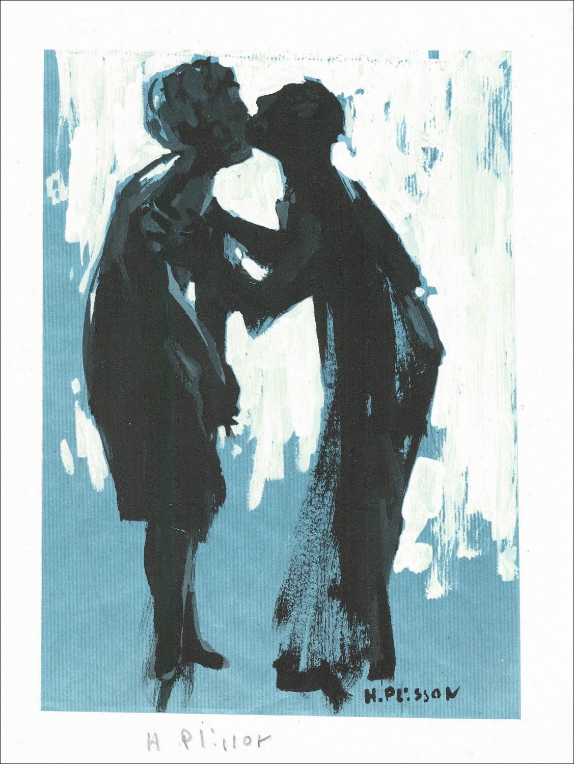 "La coppia" di Henri Plisson 1966 - Litografia firmata