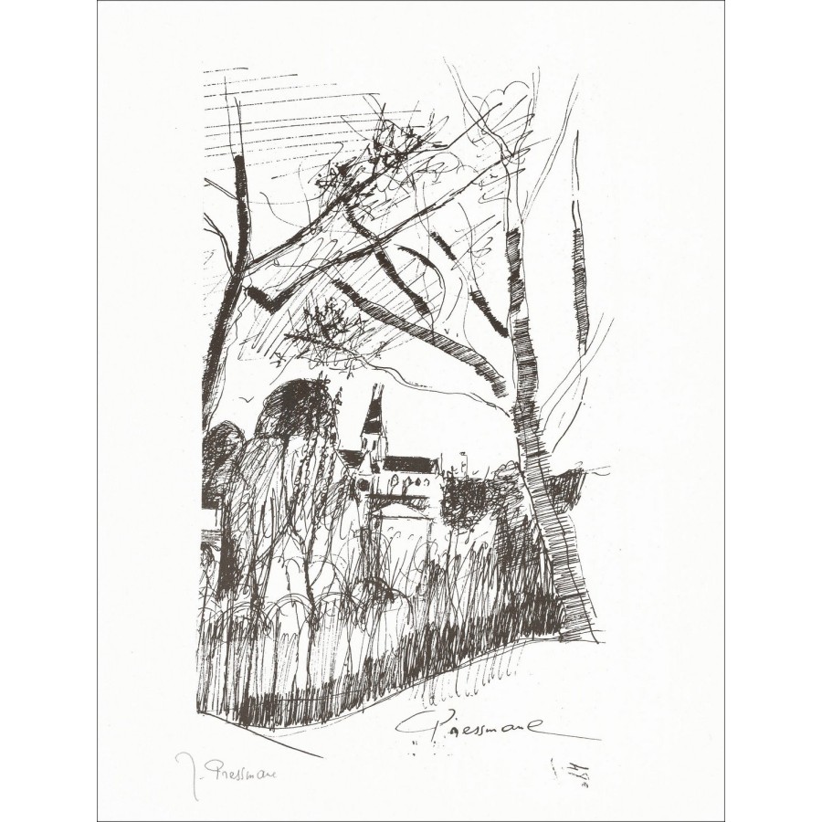 "The Village" di Joseph Pressman 1966 - Litografia firmata