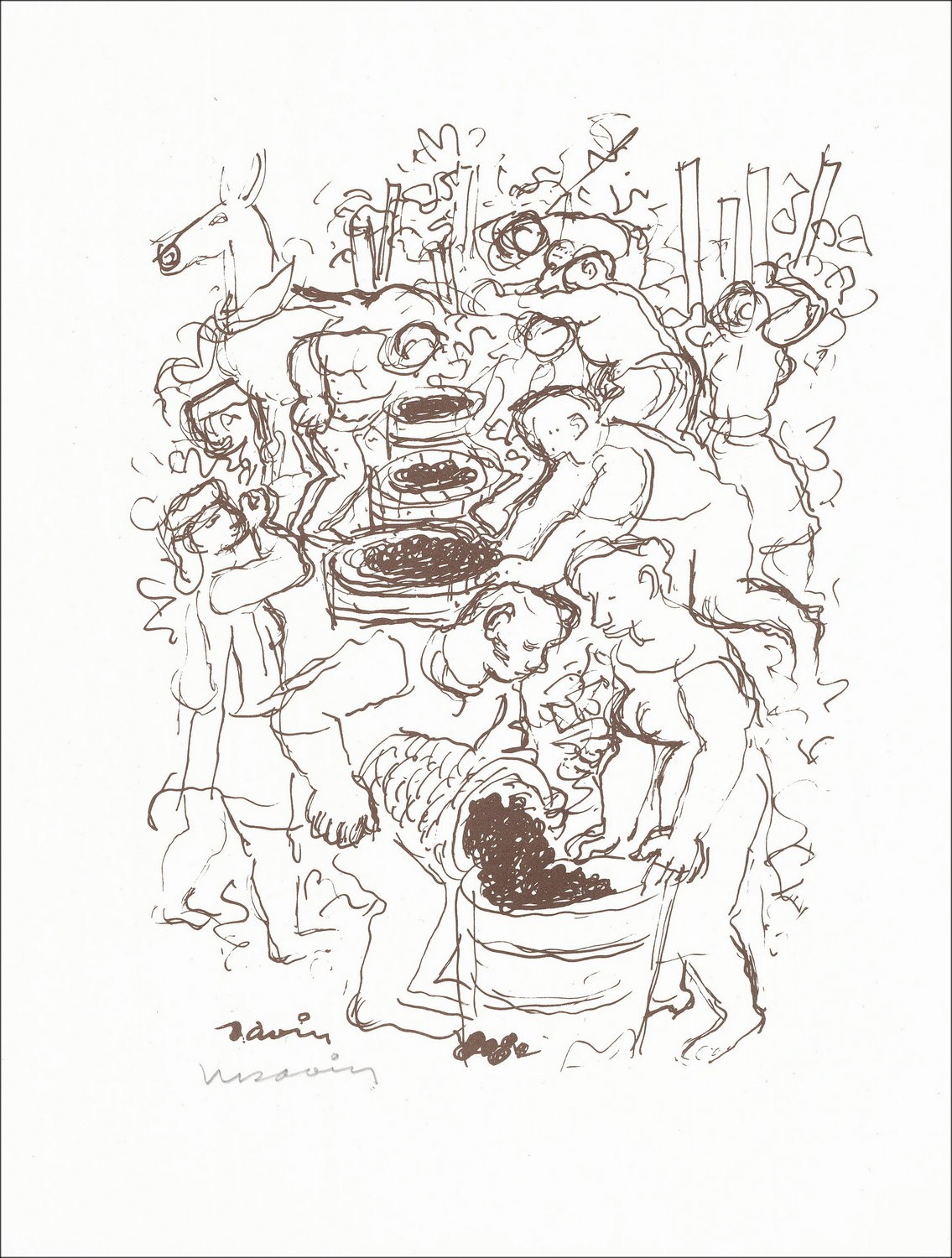 "Die Ernte" von Maurice Savin 1966 - signierte Lithographie