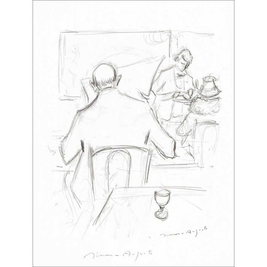 "Le Bar" par SIMON-AUGUSTE 1966 - Estampe Originale Signée