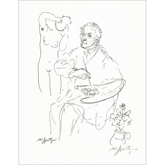"The Painter" di Walter Spitzer 1966 - Litografia firmata