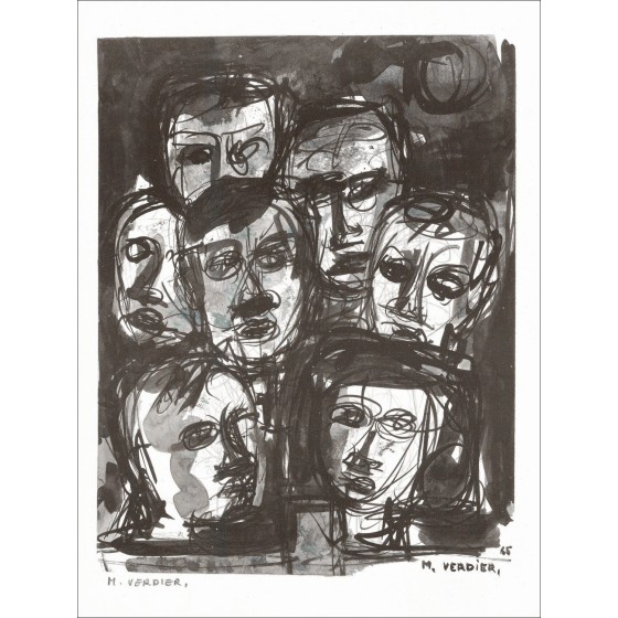 "Ritratti" di Maurice Verdier 1966 - Litografia firmata