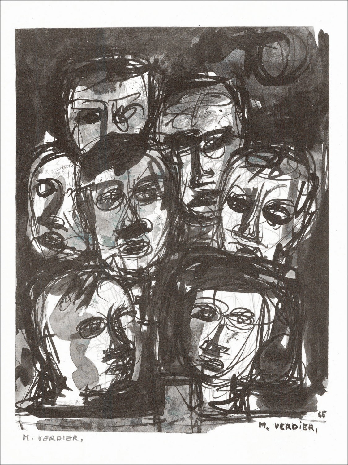 "Les Retraits" de Maurice Verdier 1966 - Litografía Signed