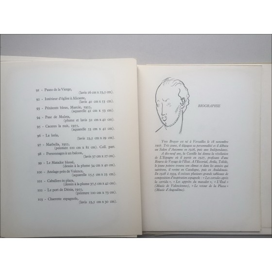 Yves BRAYER - Volume illustrato "Yves Brayer e la Spagna" + Disegno originale ad inchiostro