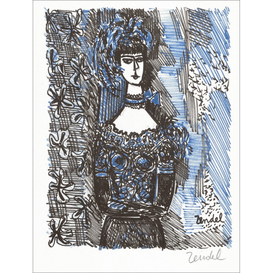 "Portrait" par Gabriel Zendel 1966 - Lithographie Signée