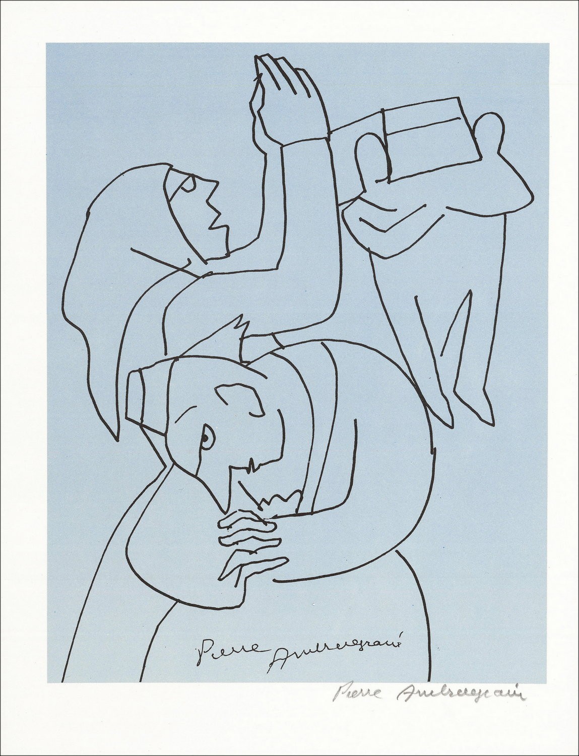 "Personages" door Pierre Ambrogiani 1966 - Authentieke lithografie