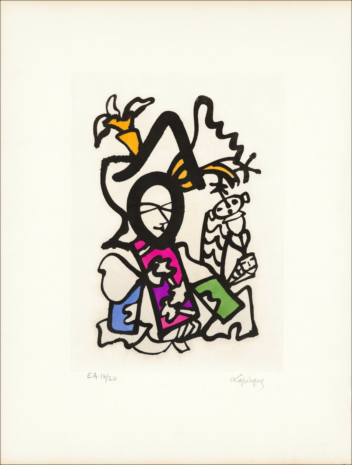 "Composition - 1" Charles Lapicque - Gravure Signée E.A