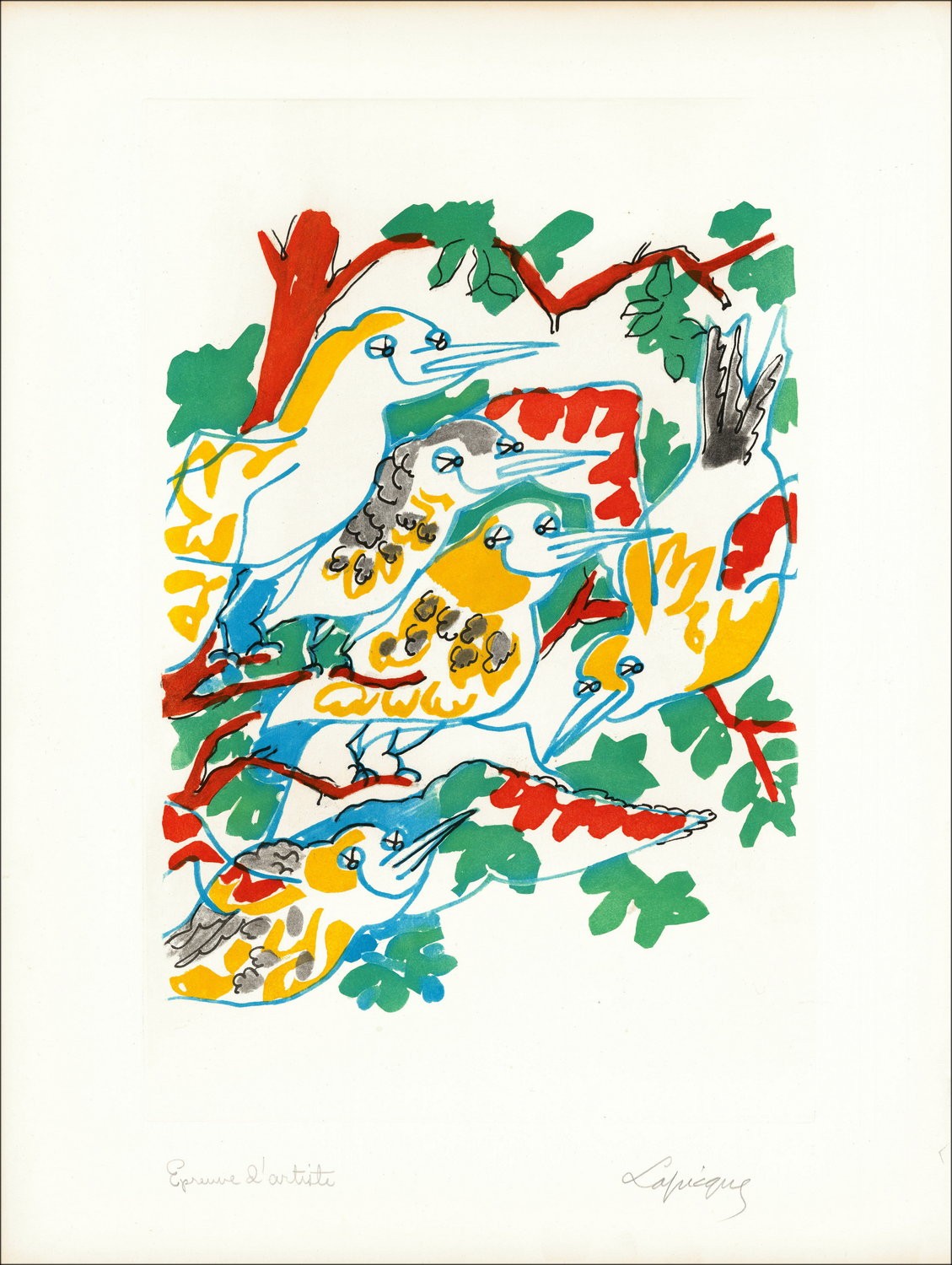 Comprar "Les Oiseaux" de Charles Lapicque - Gravure Signée E.A