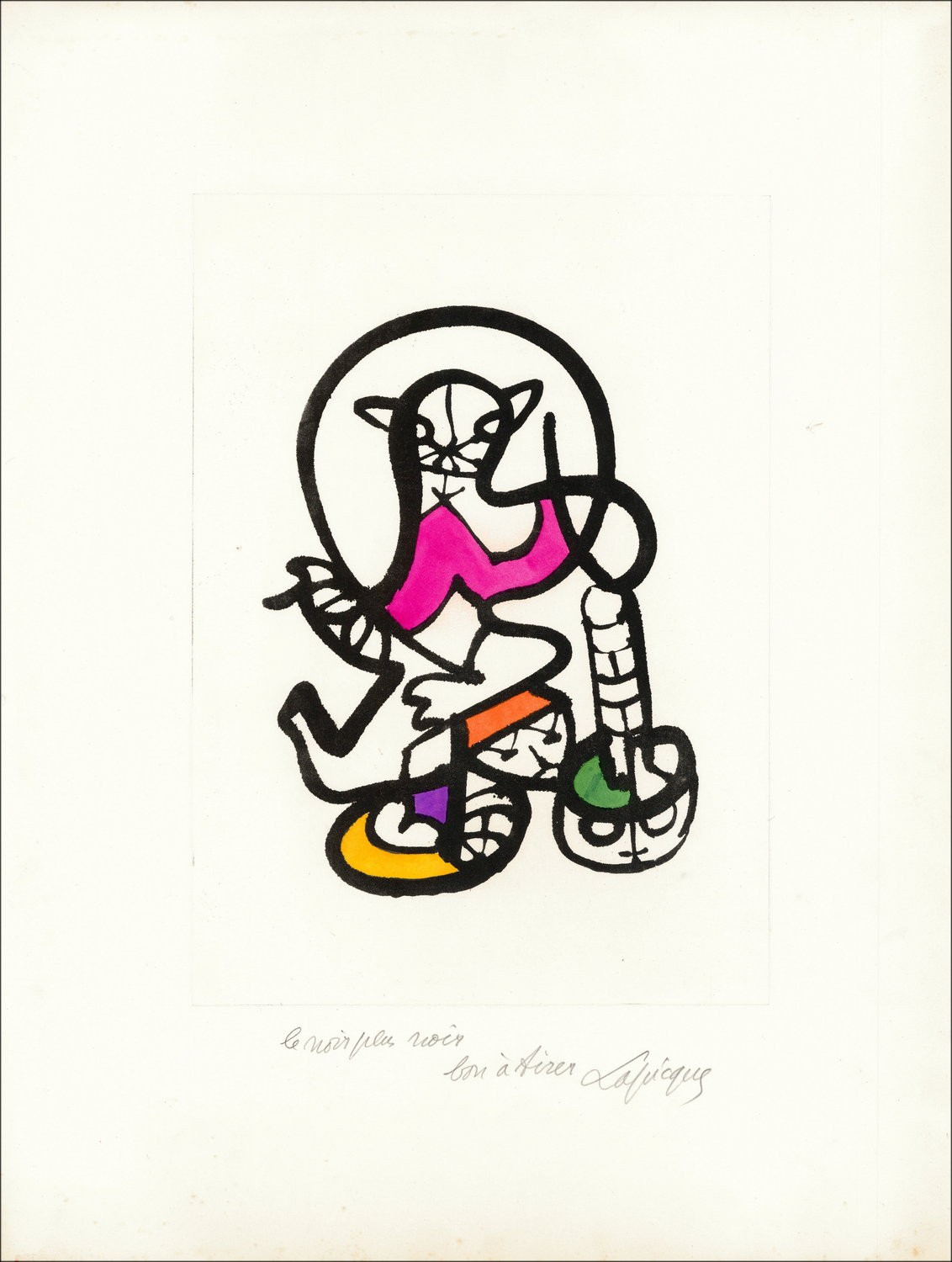 "Composition - 4" de Charles Lapicque - Gravure BAT Signée