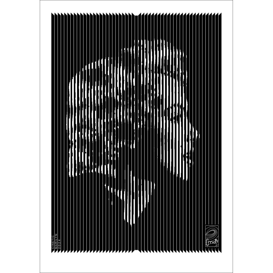 "Cinetic Marilyn Black" door CMAB 2024 - Beperkte kunst beschikbaar