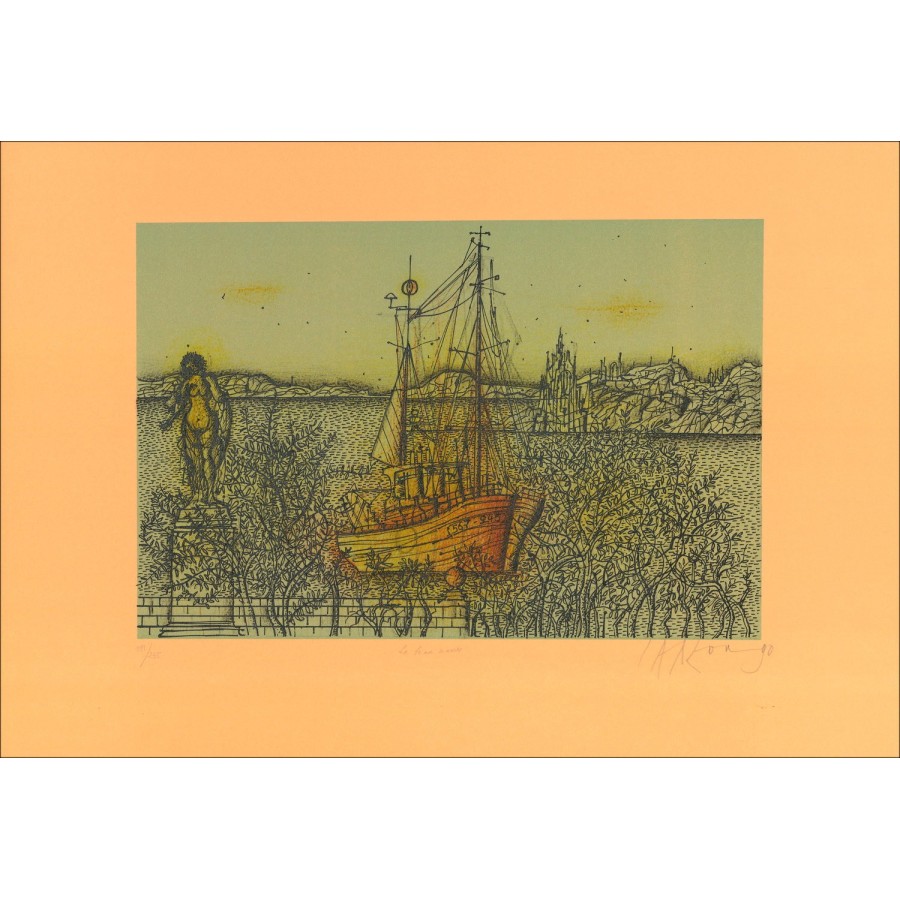 "Das schöne Boot" von Jean Carzou 1990 - signierte Lithographie