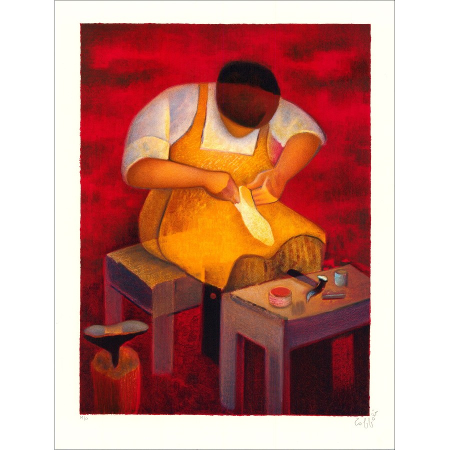Louis Toffoli "Le Savetier (Le Cordonnier)" 1986 - Lithographie originale signée