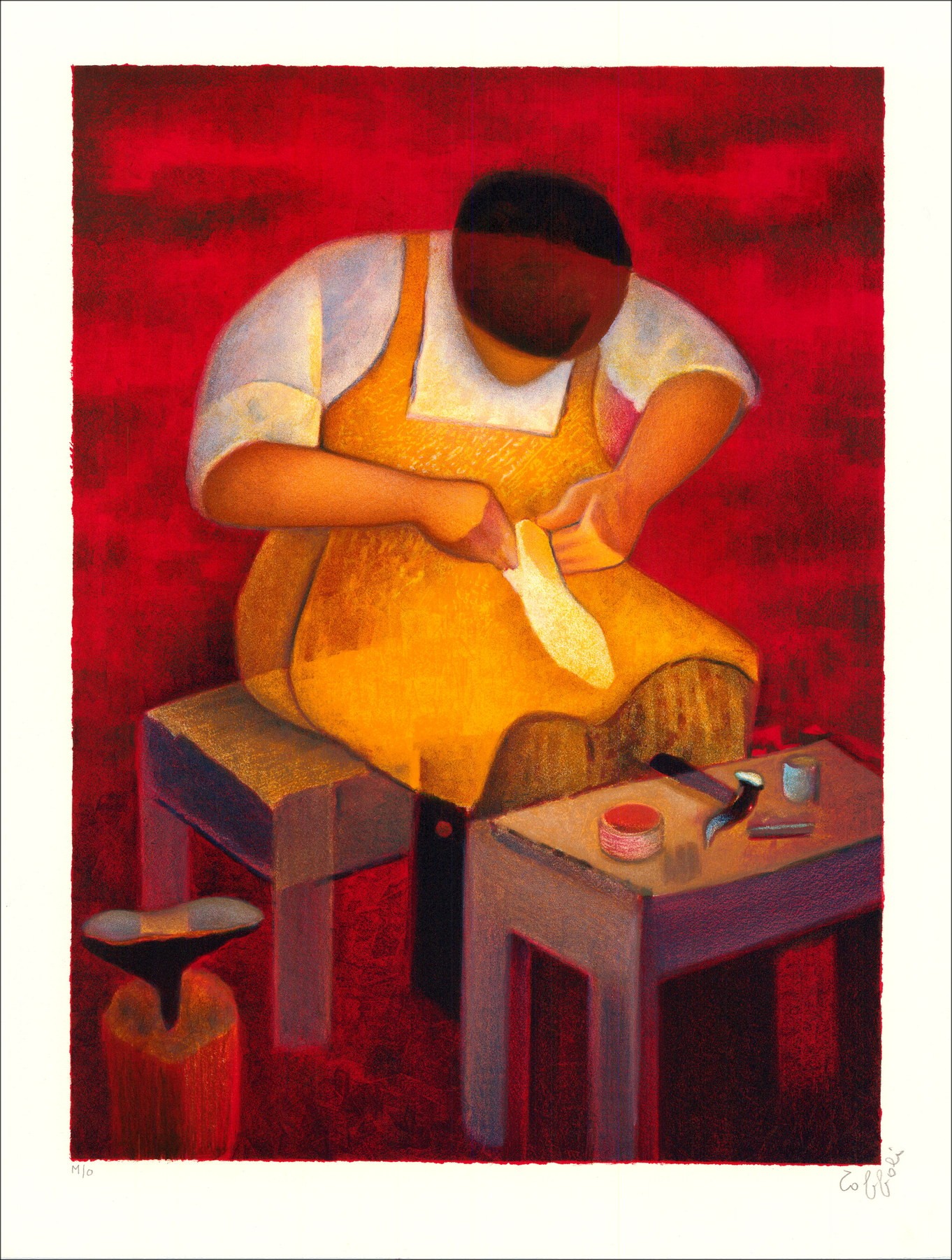 Louis Toffoli "Le Savetier (Le Cordonnier)" 1986 - Litografía original firmada